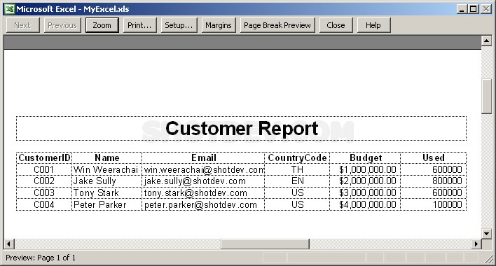 PHP & Add Style & Export Data from Database to Excel and Report/Print Format